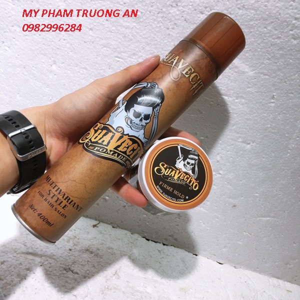 Combo gôm xịt tóc suavecito và sáp vuốt tóc suavecito pomade