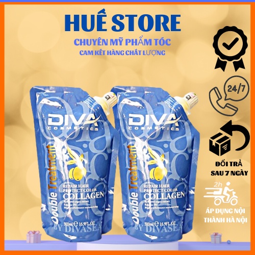 Kem ủ tóc COLLAGEN DIVA 500ml - Hấp tóc phục hồi hư tổn HUẾ STORE