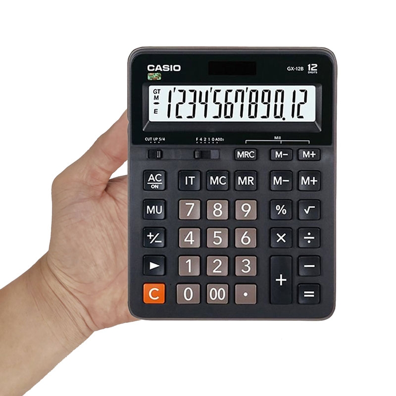 Máy Tính Văn Phòng Casio GX - 12B - BK - W-DC