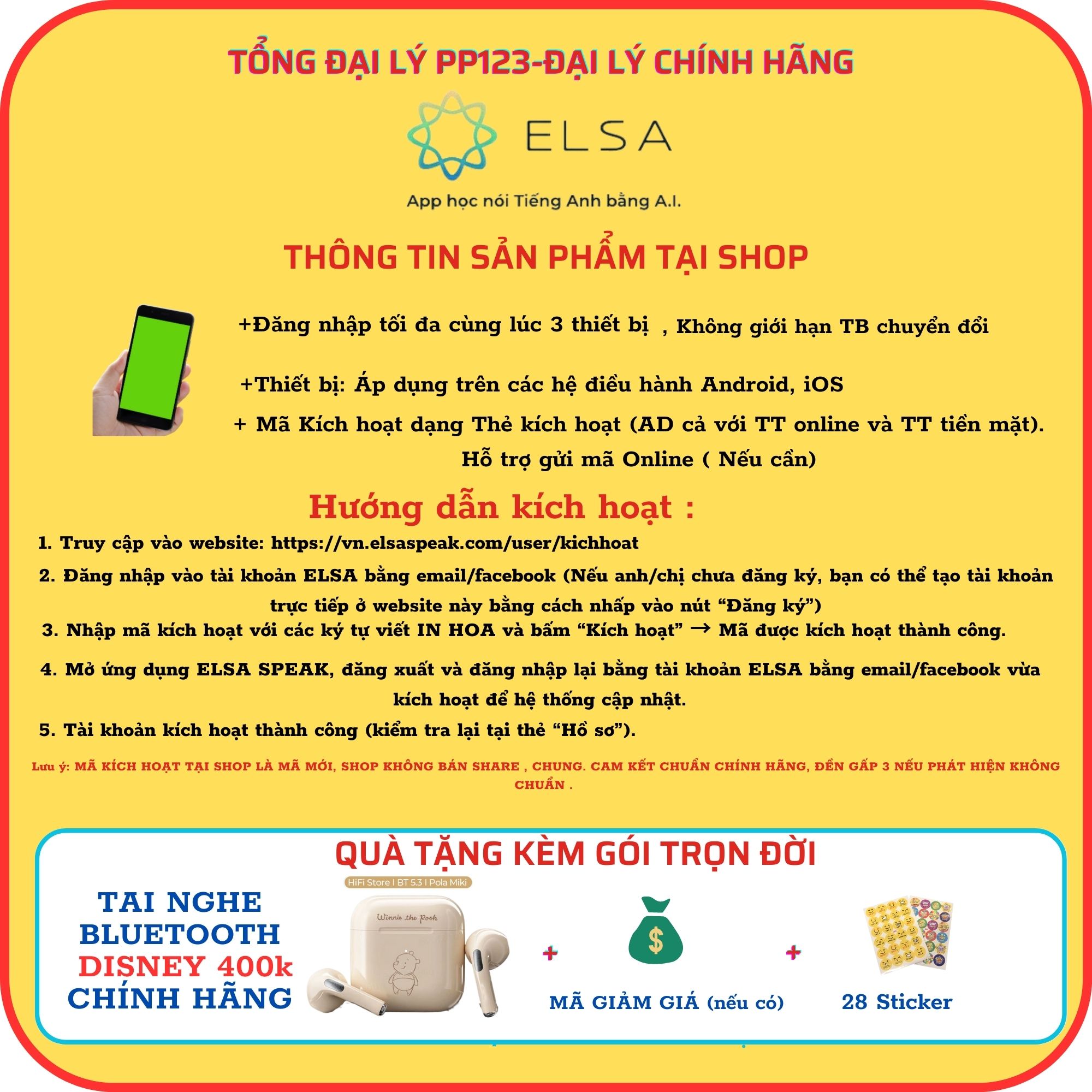 ELSA SPEAK (Trọn đời, 2 năm,1 năm, 6 tháng, 3 tháng) - Tiếng anh chất lượng cao