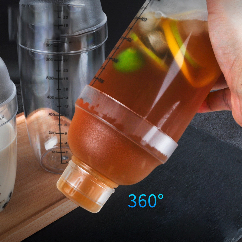 Bình lắc Shaker nhựa, dụng cụ pha chế lắc đồ uống