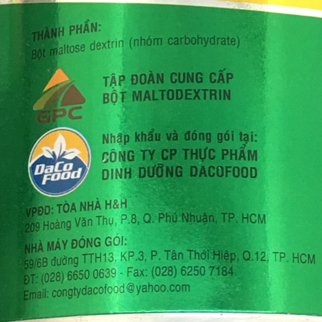 [HCM]Tinh bột Maltodextrin 400g hỗ trợ bé tăng cân