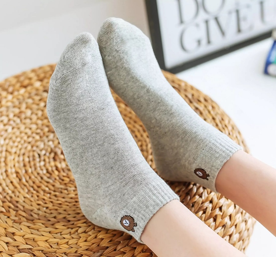 1 Đôi Tất Gấu Brown Cổ Ngắn -  Chất Lượng Cao