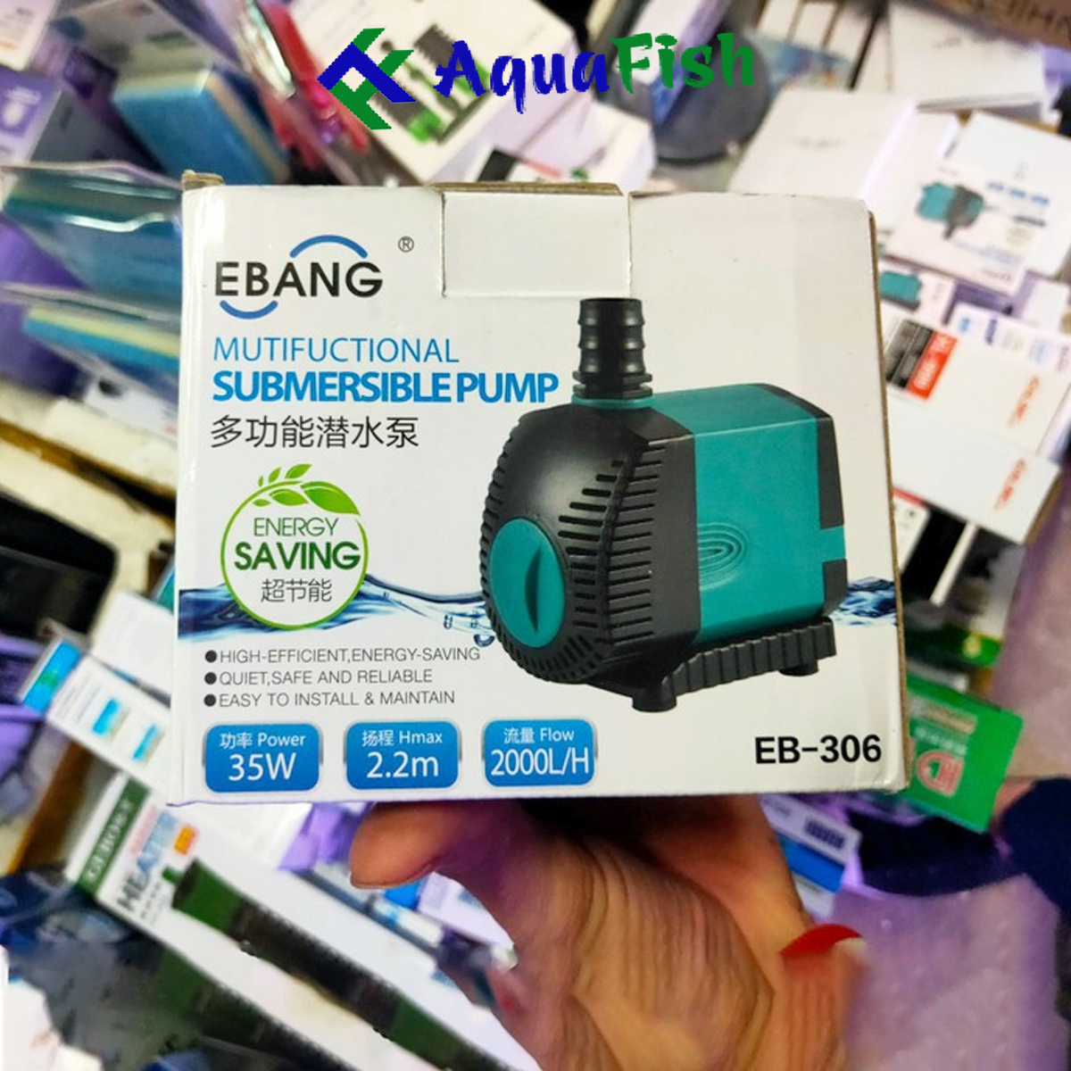 Máy bơm nước bể cá EBANG EB 301 đến 308 (máy bơm nước chạy êm, tiết kiệm điện và rất khỏe)