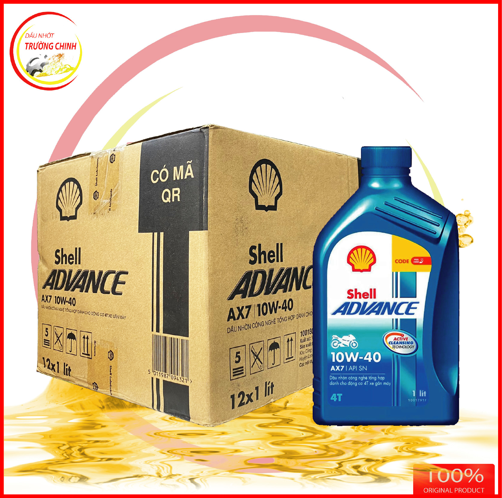 Shell Advance 4T AX7 10W40 Synthetic Based dành cho xe số