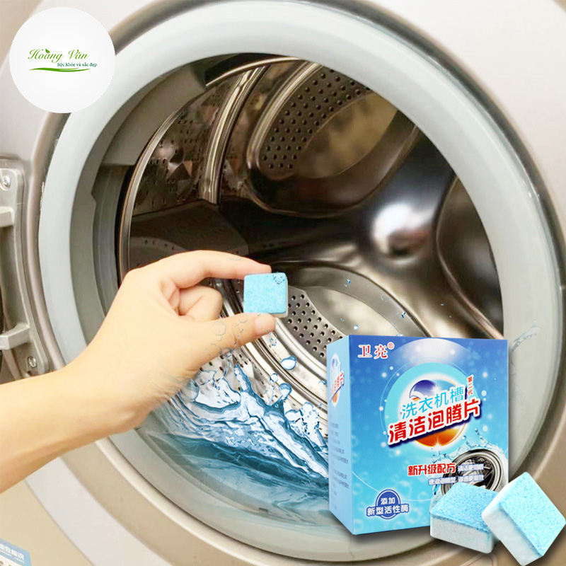 Hộp 12 viên tẩy lồng giặt diệt khuẩn 99% - Sử dụng cho cả máy giặt lồng ngang và lồng đứng