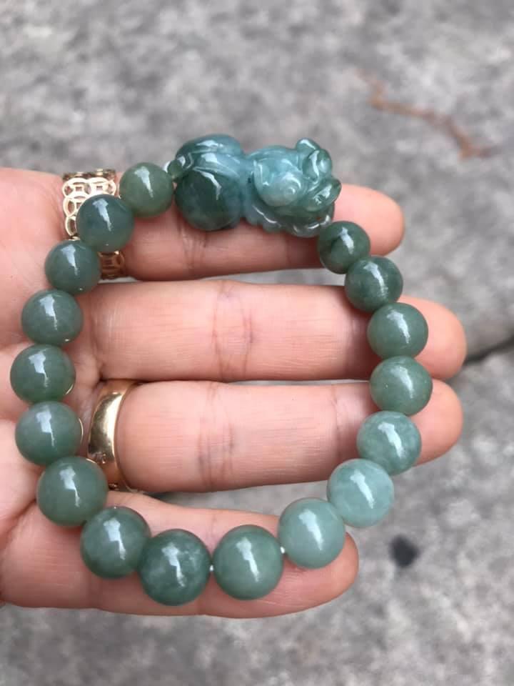 [HCM]VÒNG TAY TỲ HƯU  NGỌC CẨM THẠCH DẦU Jadeit  8LY