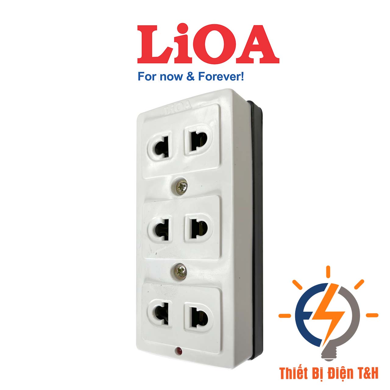 Ổ cắm điện nổi LIOA, 3 ổ cắm, OC3KD