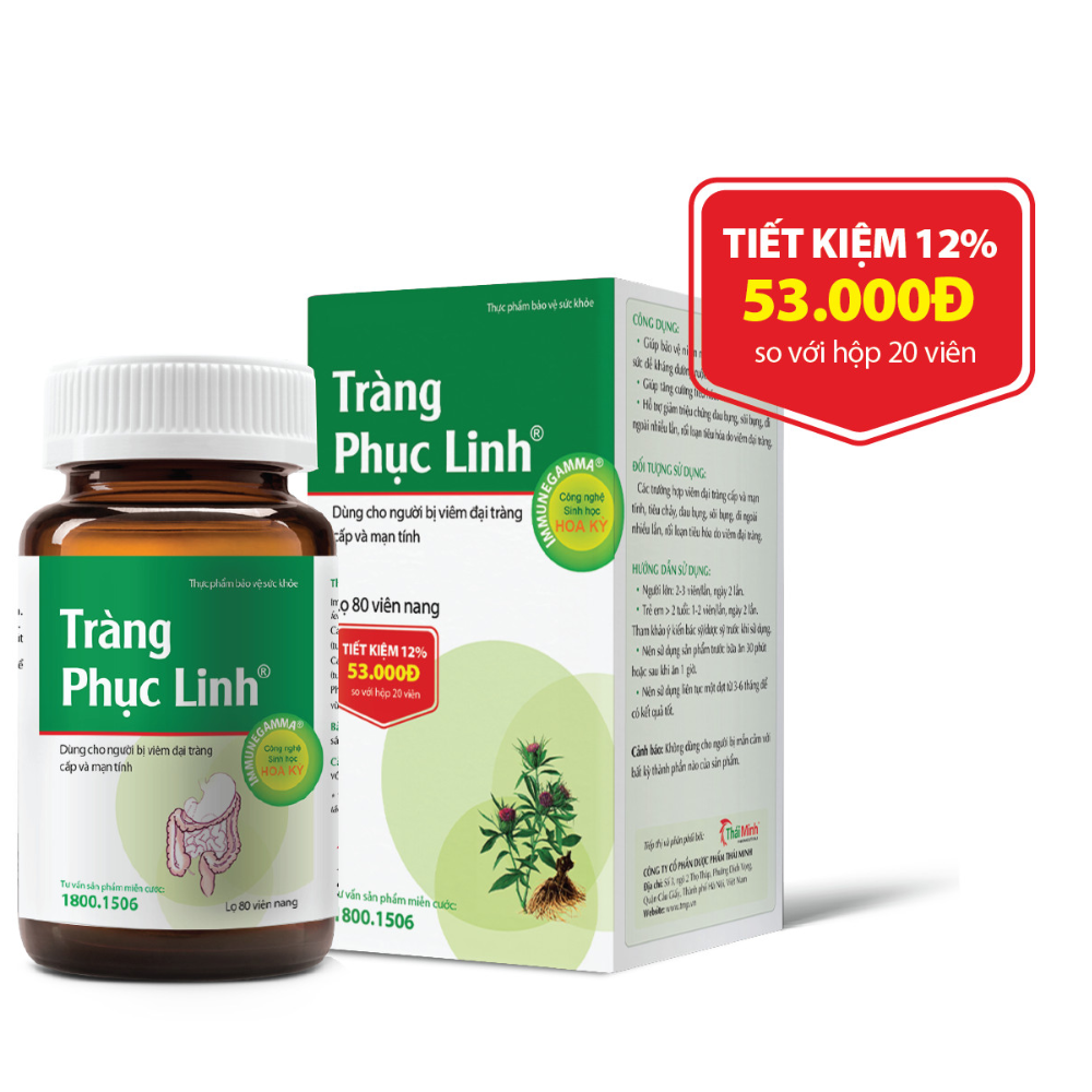 [HCM]Tràng Phục Linh giúp tái tạo và phục hồi niêm mạc đại tràng hộp 20 viên
