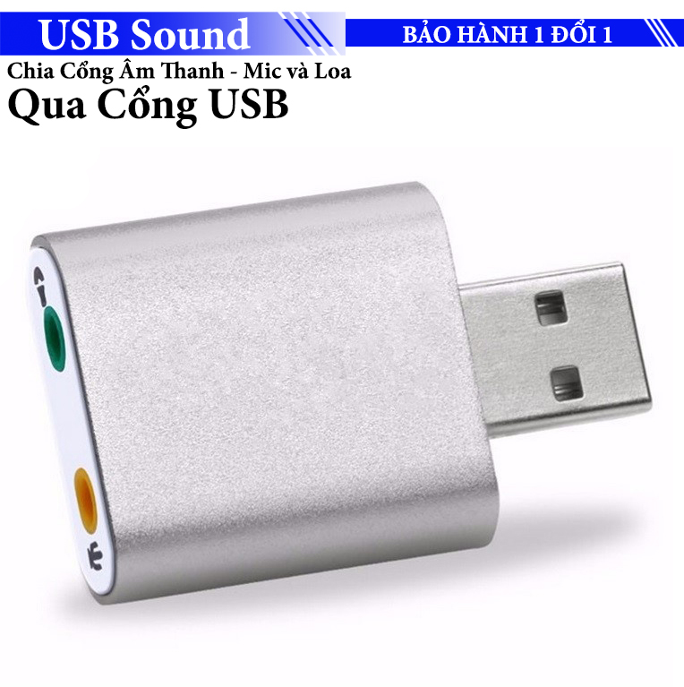 USB Sound USB âm thanh 7.1 hiệu ứng 3D vỏ nhôm cao cấp
