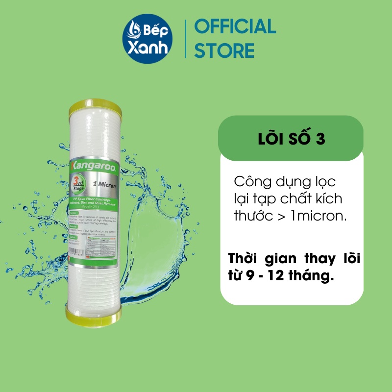 Combo 3 lõi lọc thô kangaroo số 1,2,3 - hàng chính hãng