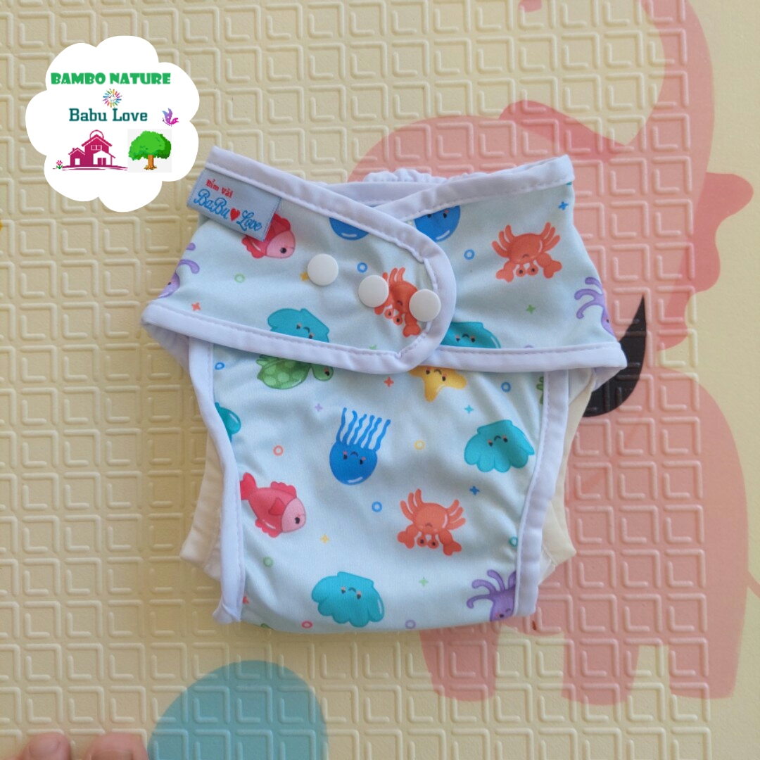 COMBO 3 VỎ BỈM VẢI CHỐNG THẤM, CHỐNG TRÀN BAMBO NATURE BABU LOVE SIZE