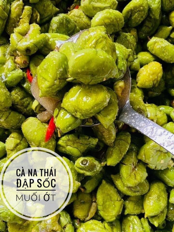 Cà na thái đập dập xốc muối ớt 500g