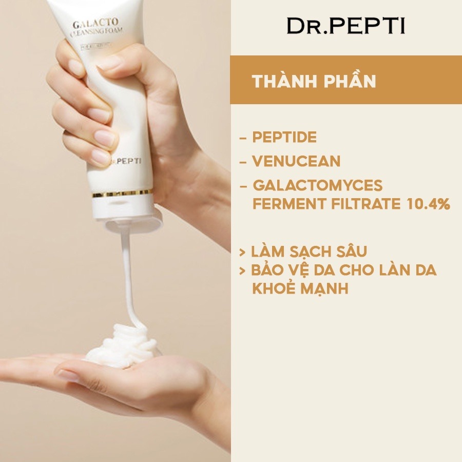 Sữa Rửa Mặt Tạo Bọt Dr.Pepti+ Galacto Cleansing Foam 110ml