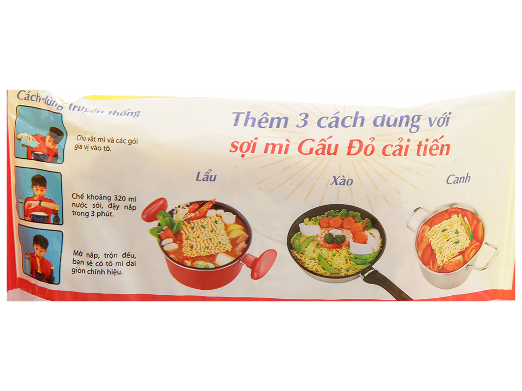 Mì Gấu Đỏ tôm và gà gói 63g