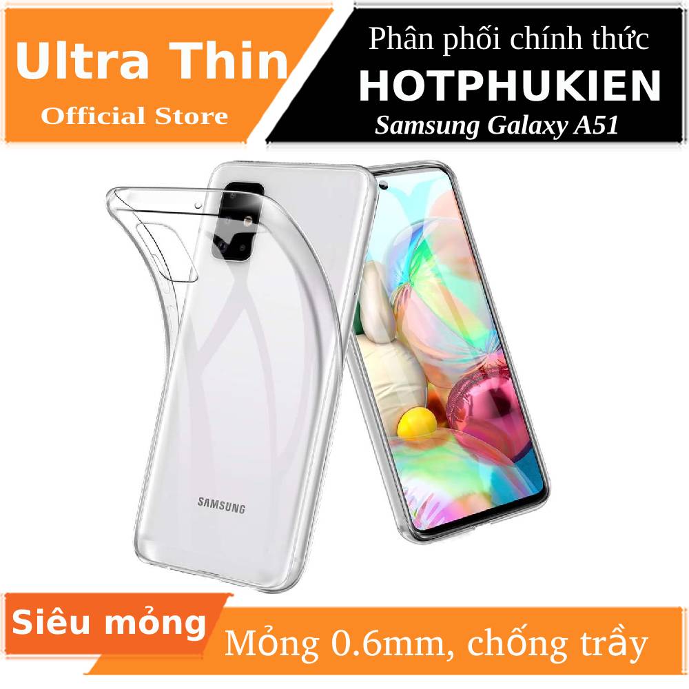[HCM]Ốp lưng dẻo cho Samsung Galaxy A51 hiệu Ultra Thin (mỏng 0.6mm chống trầy xước) - phân phối bởi HotPhuKien