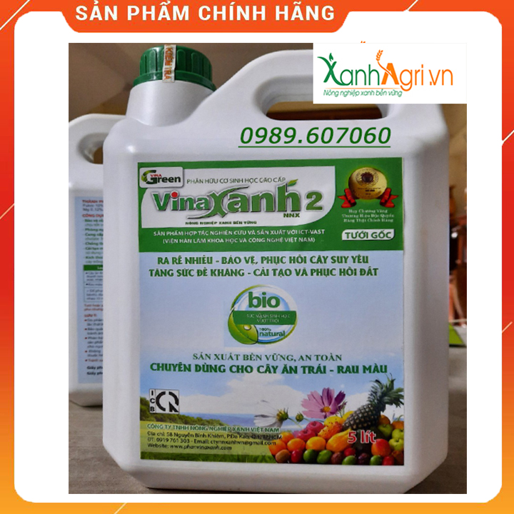 [HCM]Phân bón sinh học Vinaxanh can 5 lít cho cây thanh long cây ăn trái rau màu