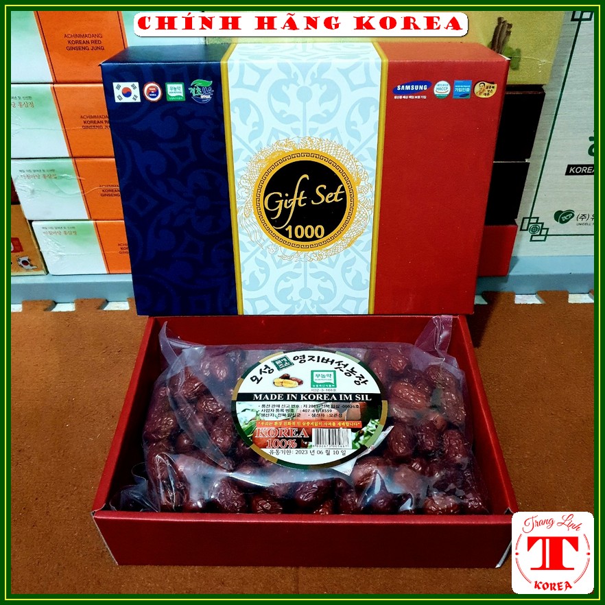 Táo đỏ hàn quốc sấy khô chính hãng, hộp 1kg - Trái cây sấy khô - tranglinhkorea