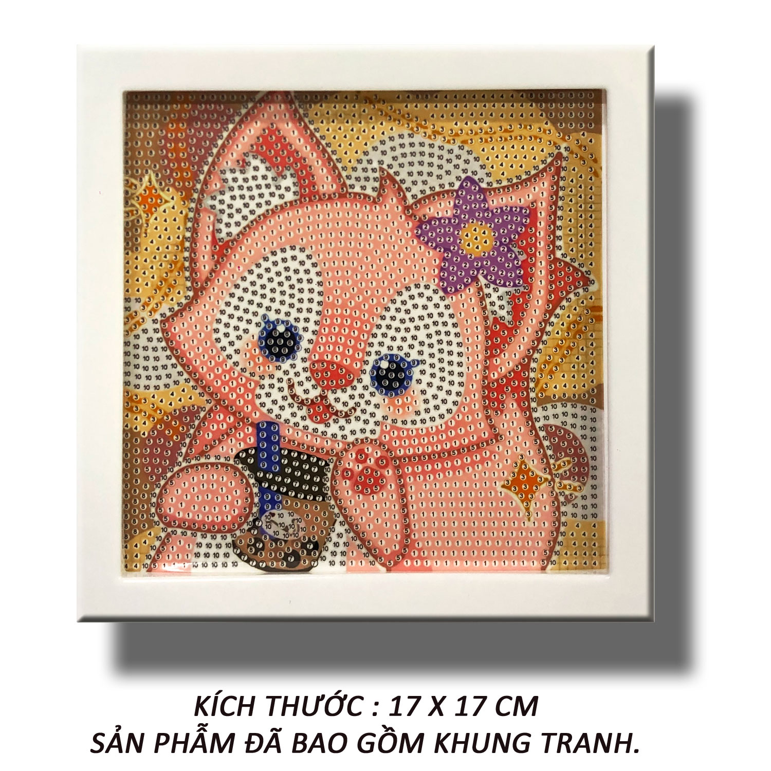 Tranh đính đá trẻ em - cáo nhỏ xinh xắn 36 - tranh minh hiền