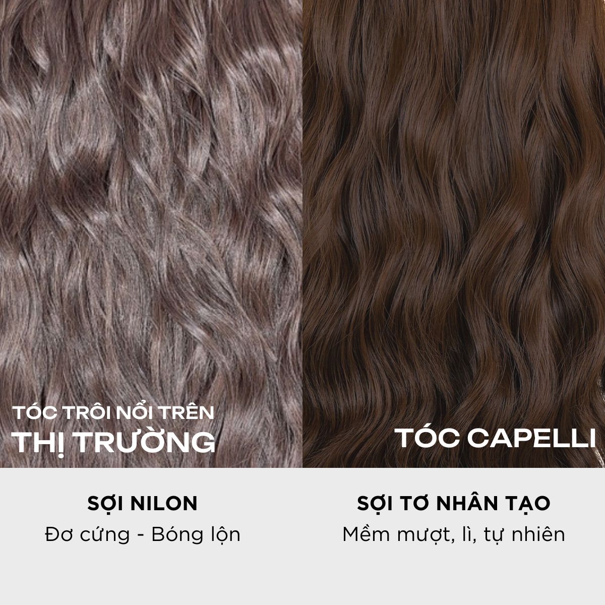 Tóc Kẹp Dải 3 Mảnh CAPELLI Dáng Xoăn Xù