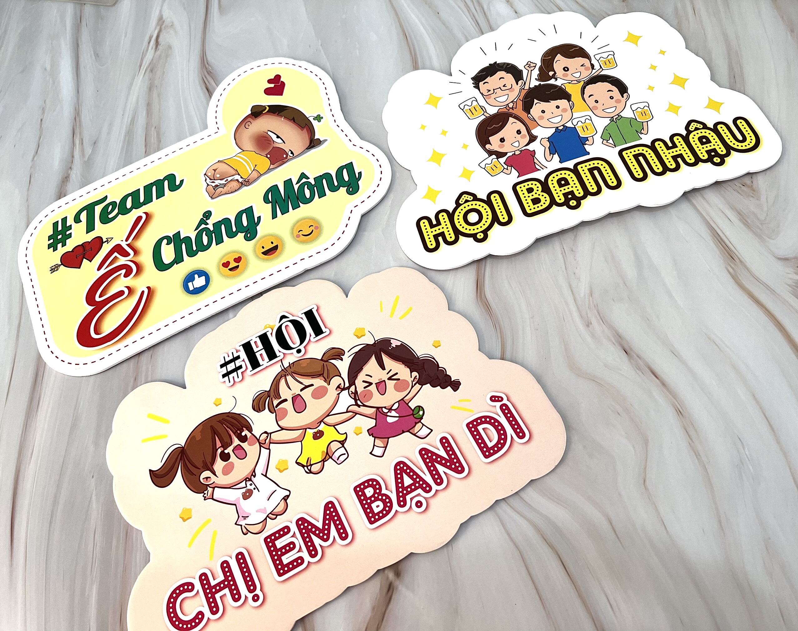 Combo 3 hashtag cầm tay đám cưới