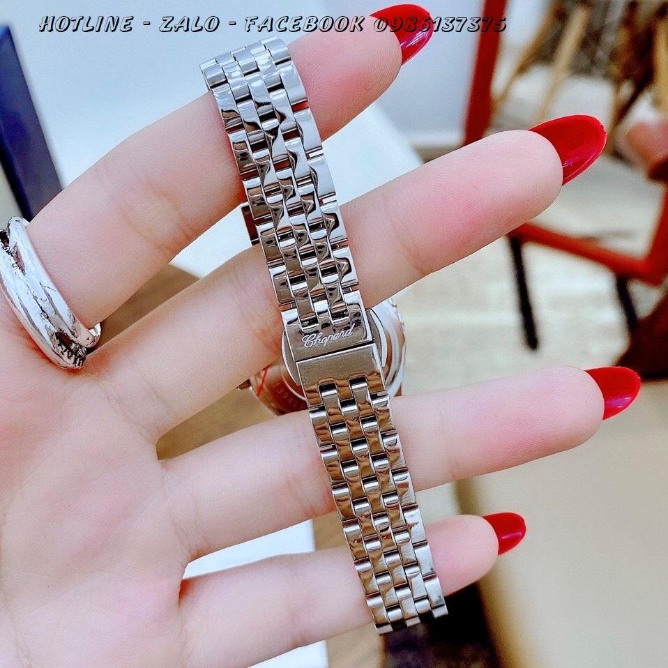 [HCM]Đồng Hồ Chopard Nữ Mặt Đá Dây Inox Silver 33mm