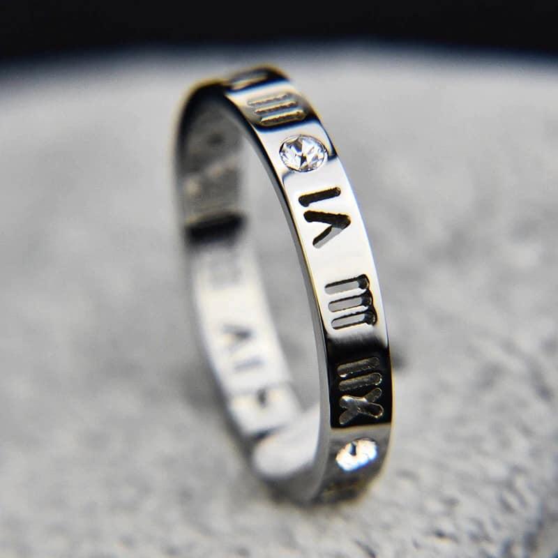 Nhẫn titan la mã bản 4ly NC158