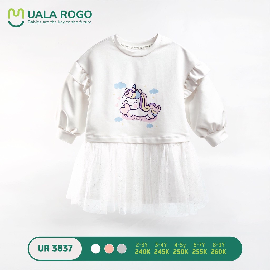 Váy nỉ voan tay bèo pony Uala Rogo