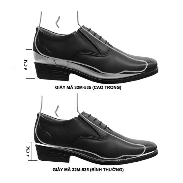 [HCM]Giày da Công ty 32 mã 535 CT (Giày tăng chiều cao)