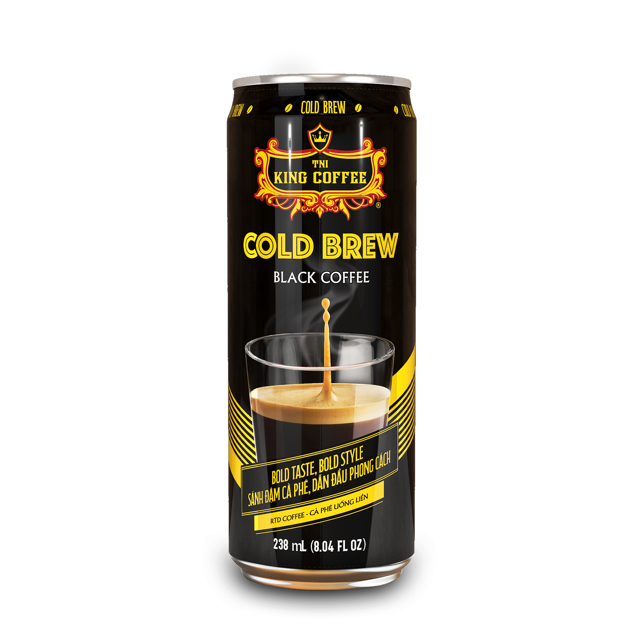 Combo 6 lon Cà Phê Đen Cold Brew Uống Liền KING COFFEE - Lốc 6 lon