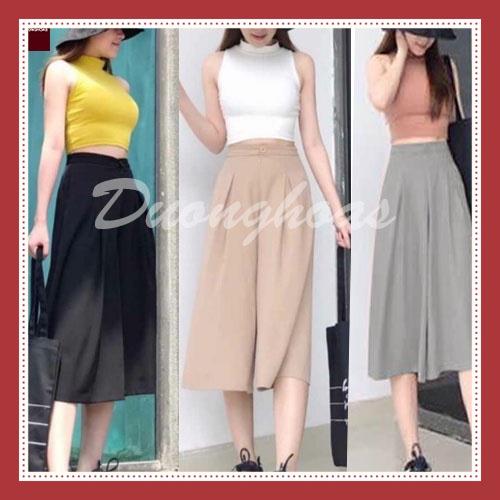 Quần giả váy lửng cao cấp chất đũi sớ mát qgv505 xưởng may tiến khang