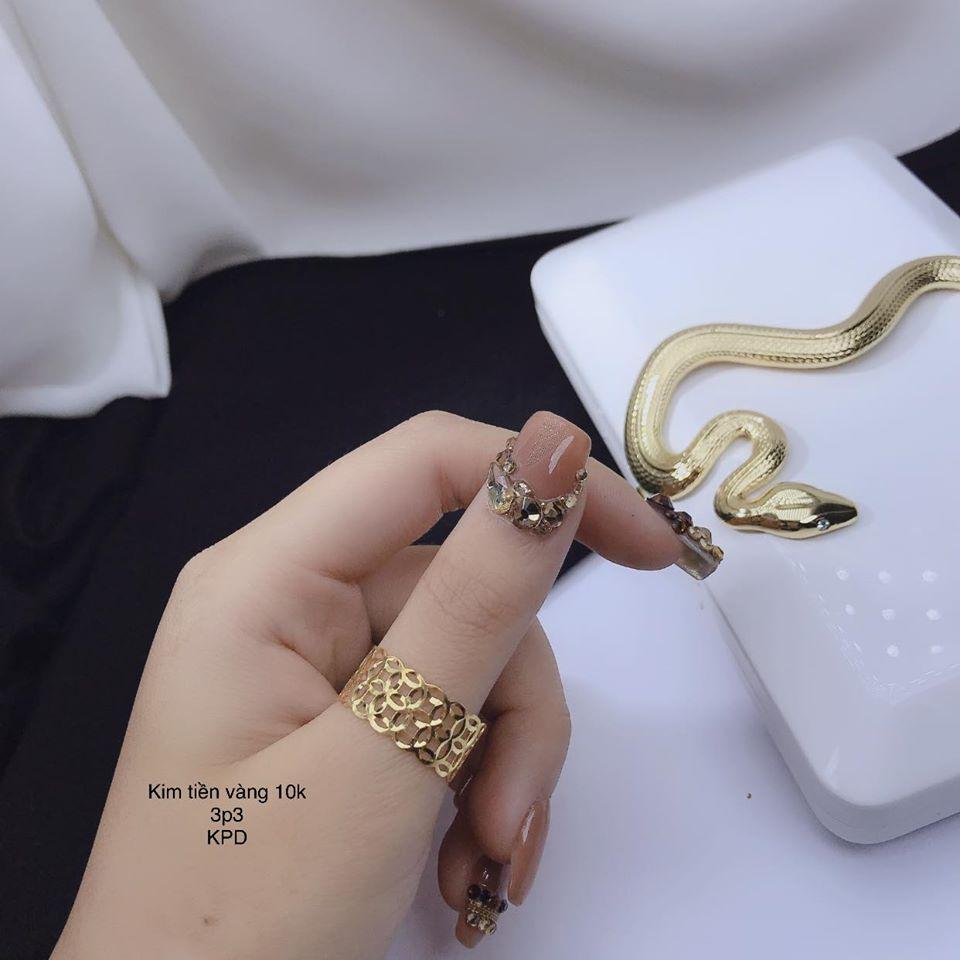 Nhẫn kim tiền vàng tây có hóa đơn bảo hành tiệm