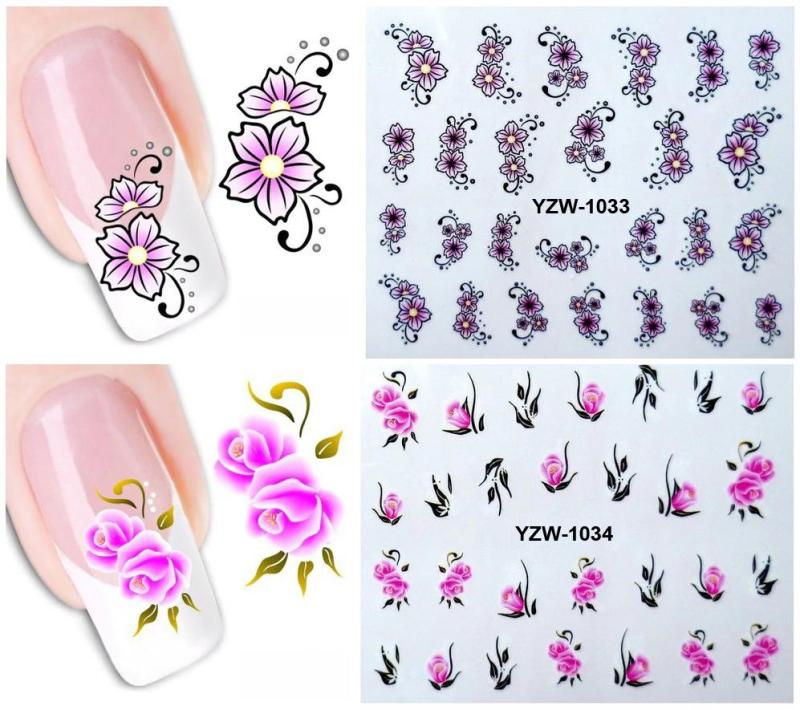 Set 5 hình xăm nước dán móng (nail sticker) mã YZW1001-1040