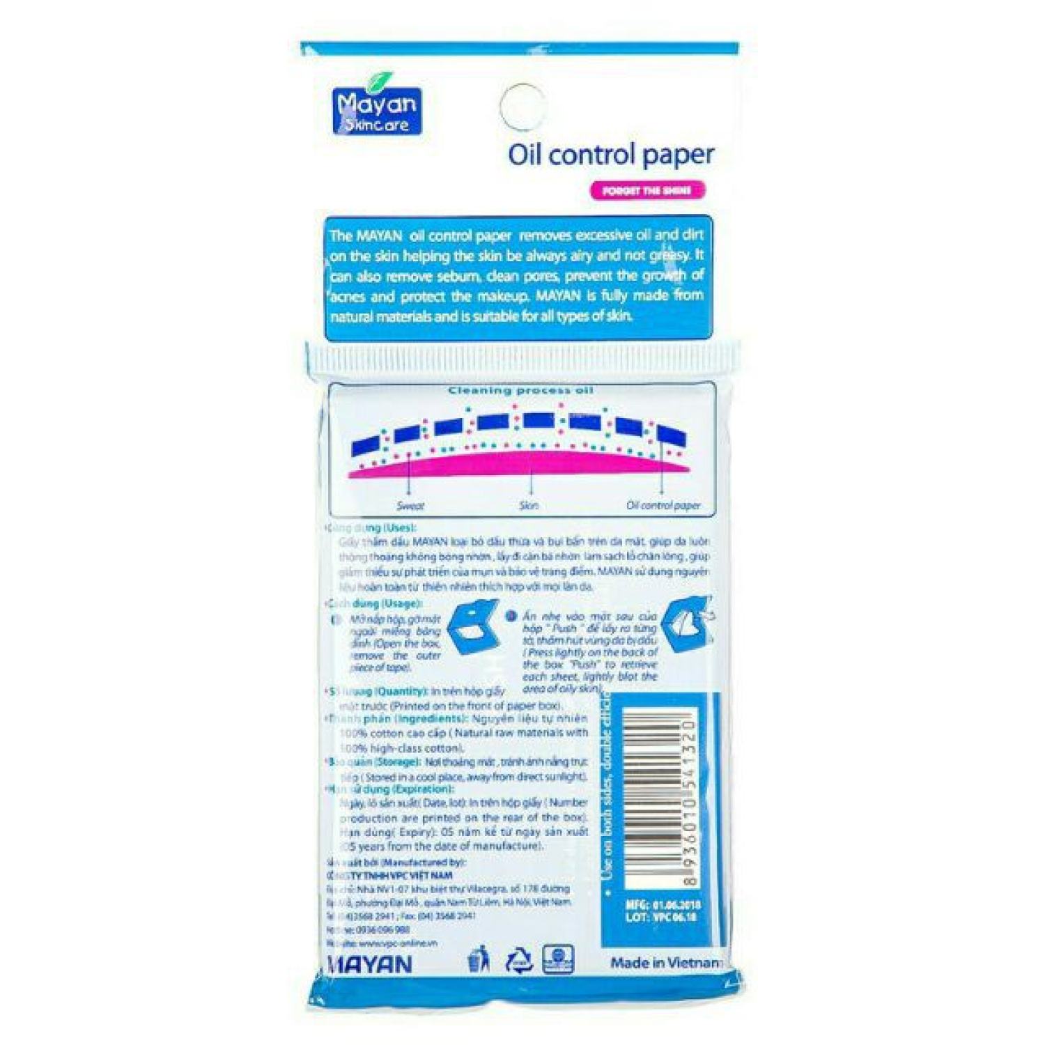 Giấy thấm dầu Mayan Gói 100 tơ`