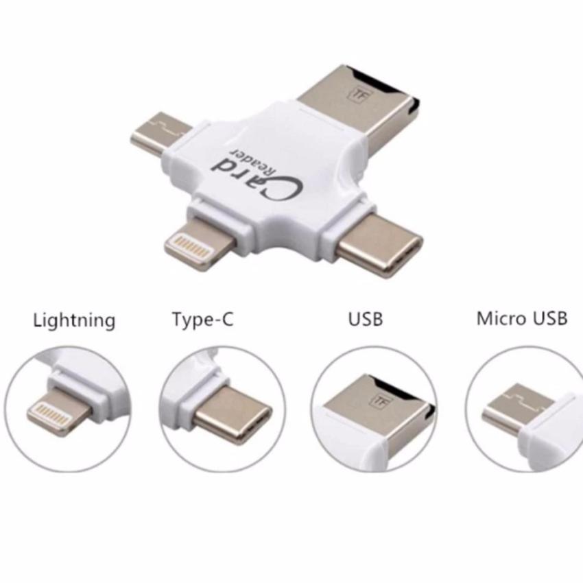 Đầu đọc thẻ 4 in 1 OTG, USB, TYPE - C, IOS chất lượng cao