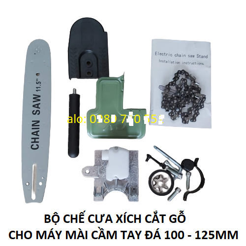 bộ lam cưa xích lắp máy mài 11.5"