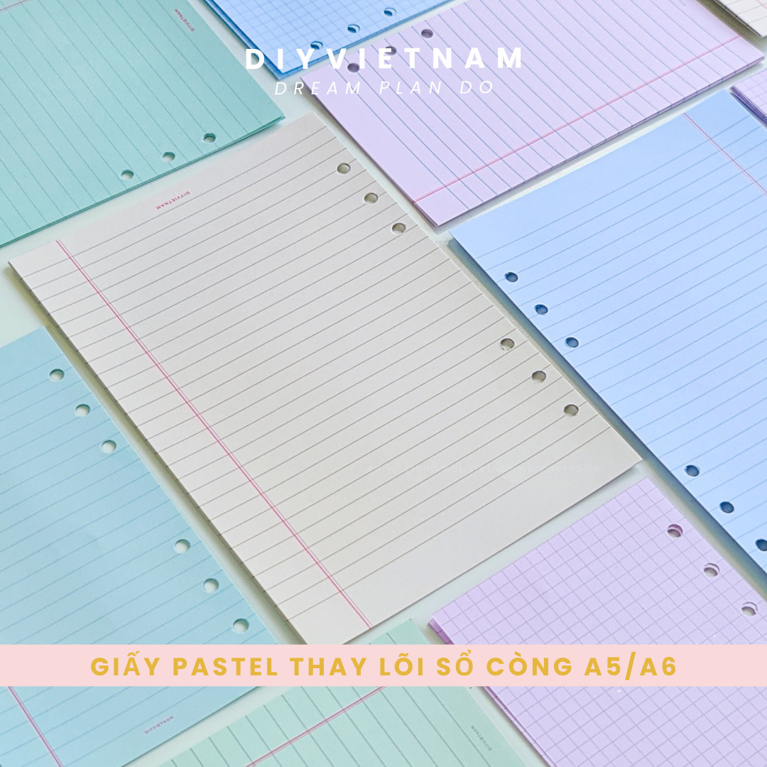 GIẤY REFILL PASTEL A5(6/20 LỖ) VÀ A6 (6 LỖ)
