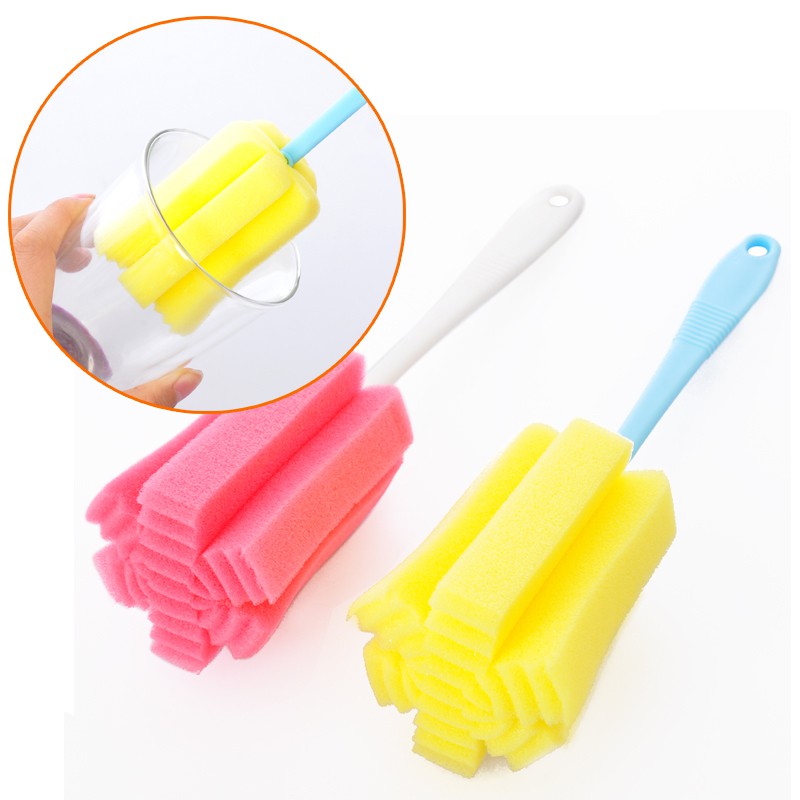 Combo 2 Que bọt biển cọ rửa cốc chén, bình sữa