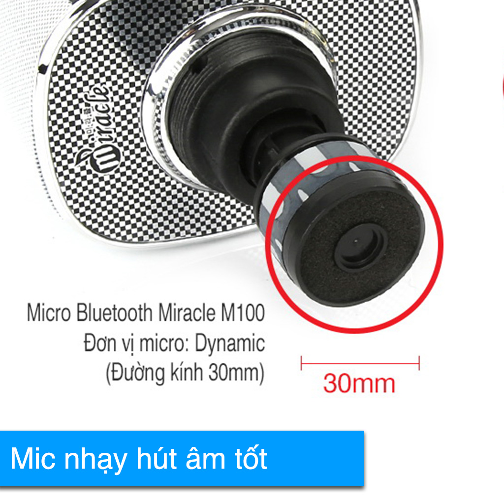 Micro Karaoke Bluetooth , Micro Miracle M100 Chính Hãng Hàn Quốc