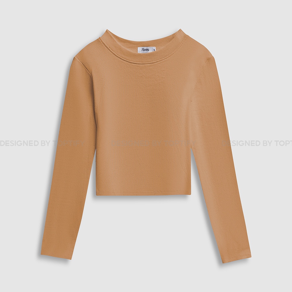 Áo croptop nữ tay dài trơn ôm body TOPTIFY form basic Sorella Top AC05