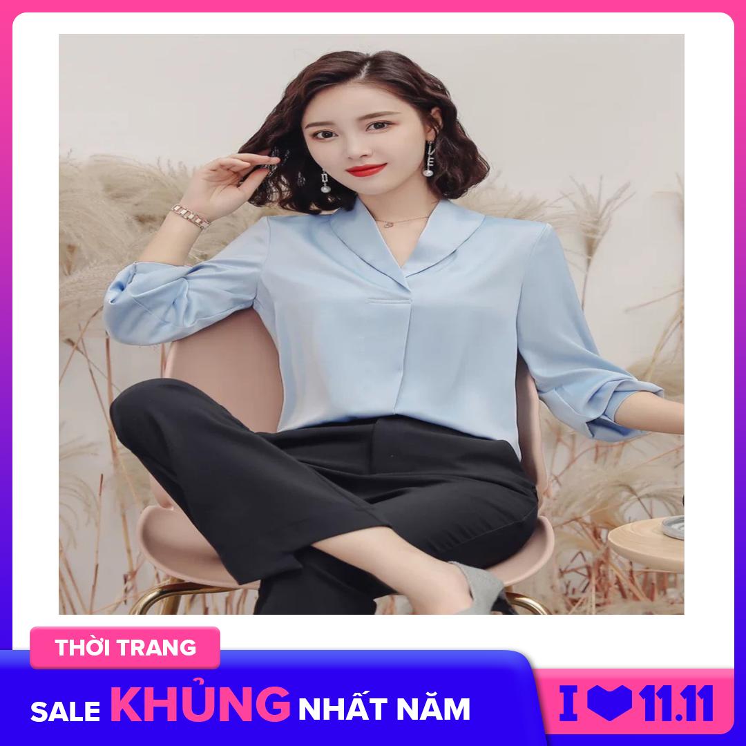 (Hàng có sẵn) Áo kiểu nữ công sở cổ bẻ - HÀNG CAO CẤP