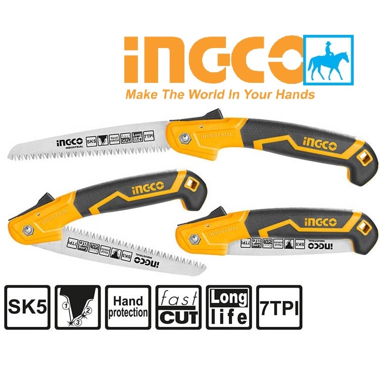 Cưa cầm tay cưa cành cưa gỗ lưỡi thẳng 300mm 12inch Ingco hps3008