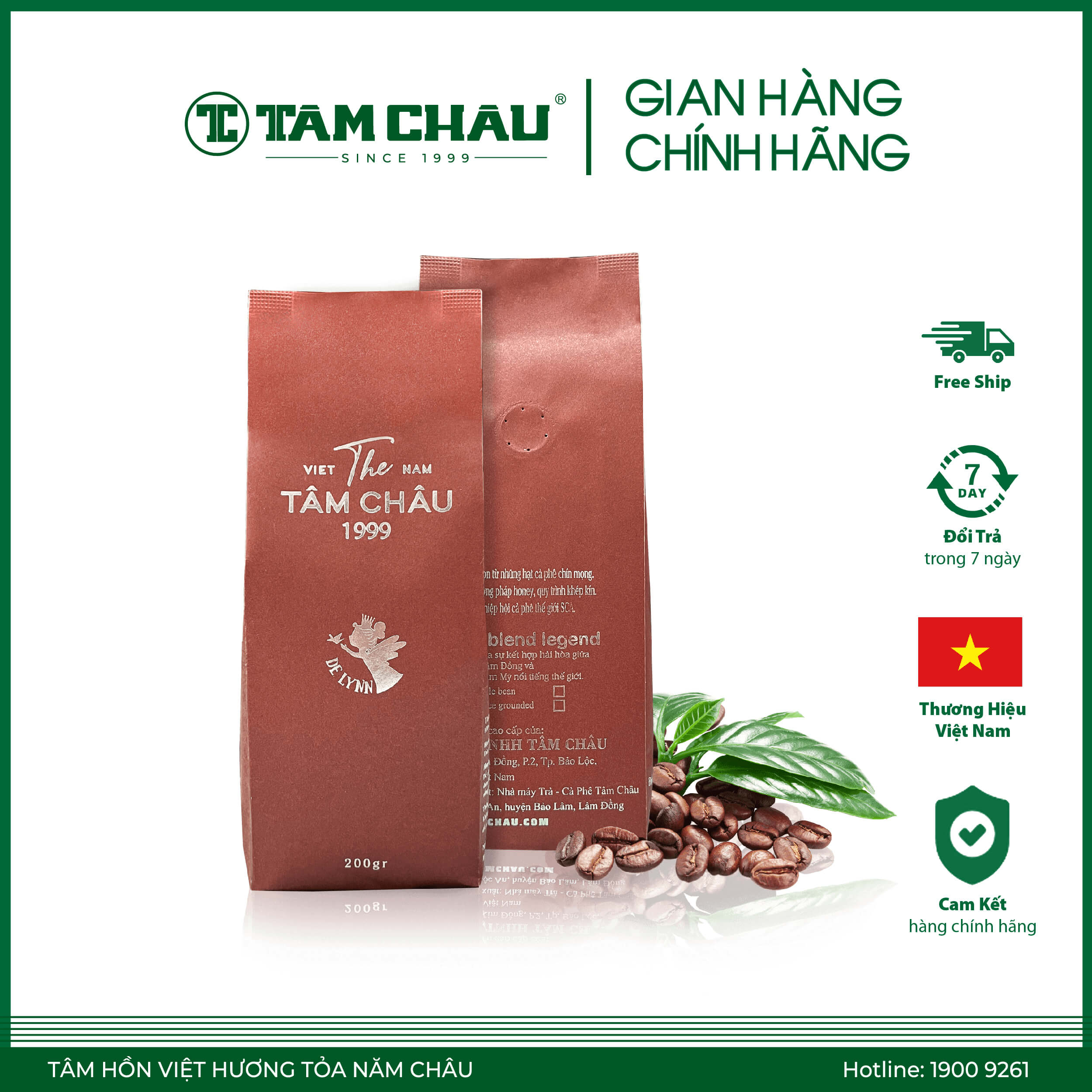 [FALSH SALE] 2 GÓI CÀ PHÊ DELYNN ĐỎ 200G