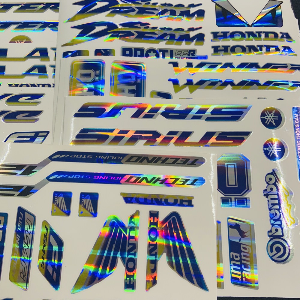 [HCM]TEM LOGO MẠ CROM TRANG TRÍ XE SATRIA 150 (DẠ QUANG)