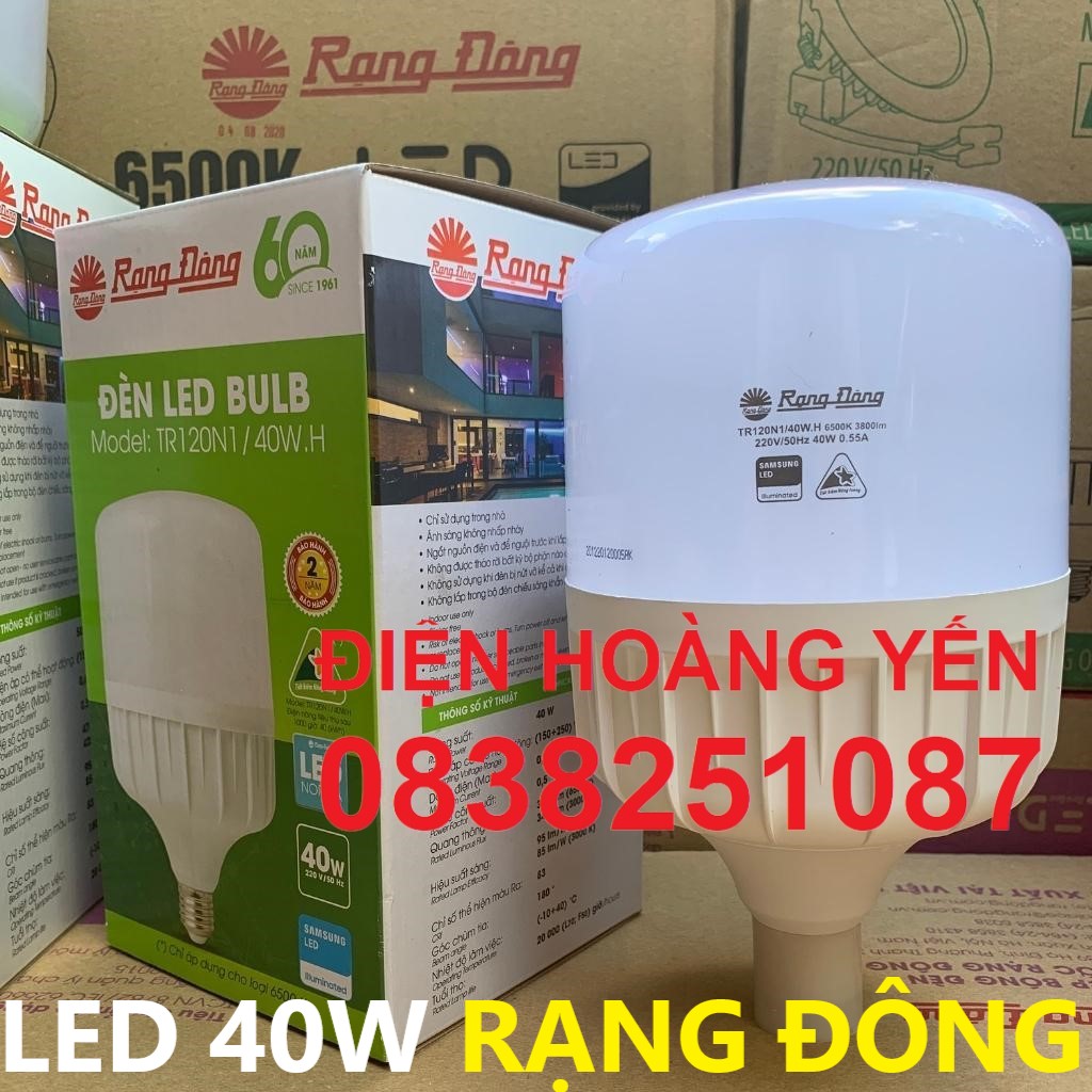Bóng đèn Rạng Đông 40W 30W LED Bulb trụ E27