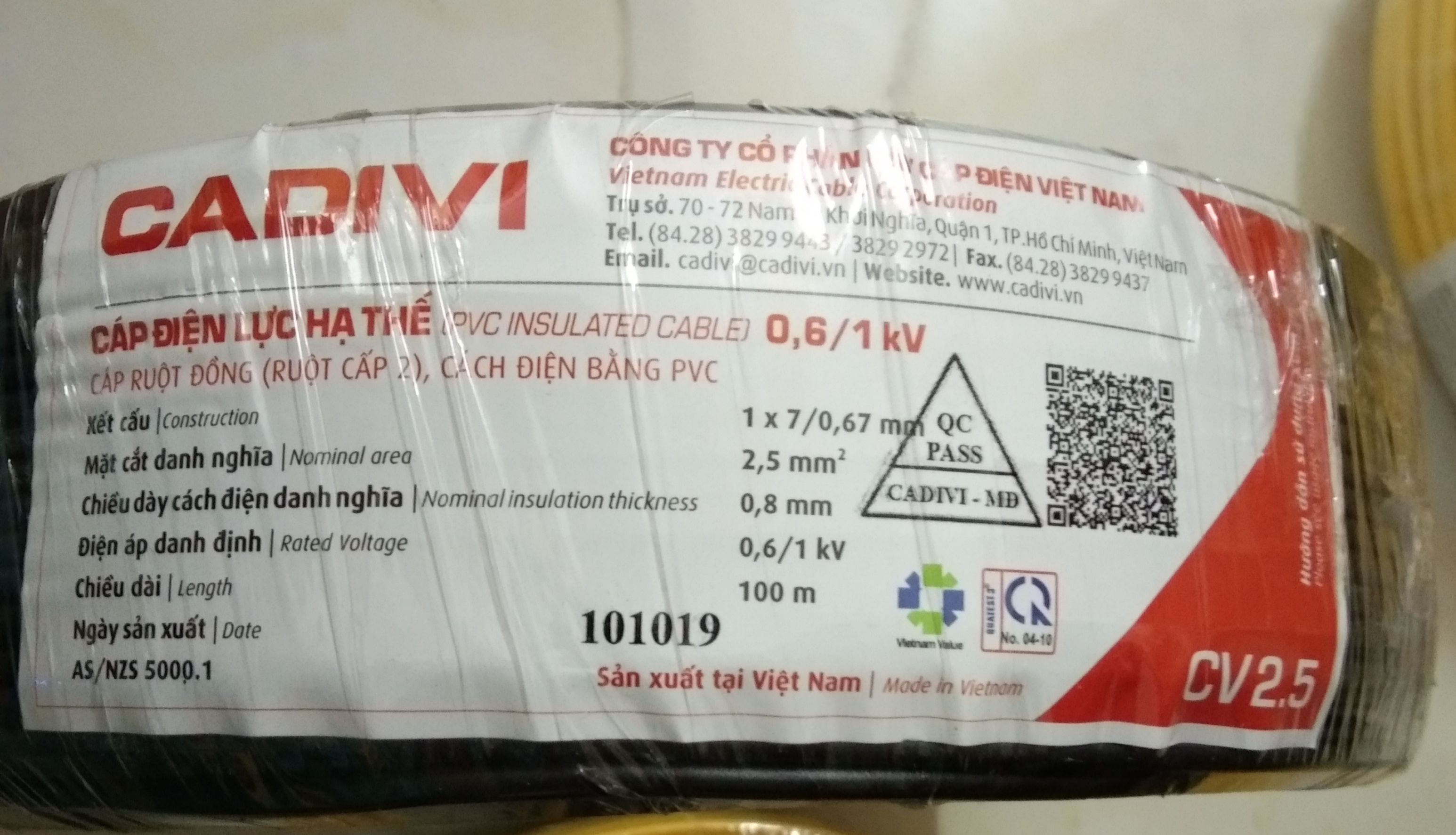 DÂY 2.5 CADIVI 100 MÉT