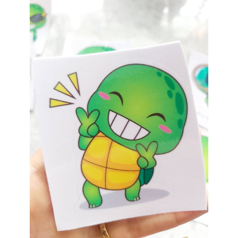 Combo 1 Tem Decal Rùa Cute Dán Xe, Nón Giá Rẻ