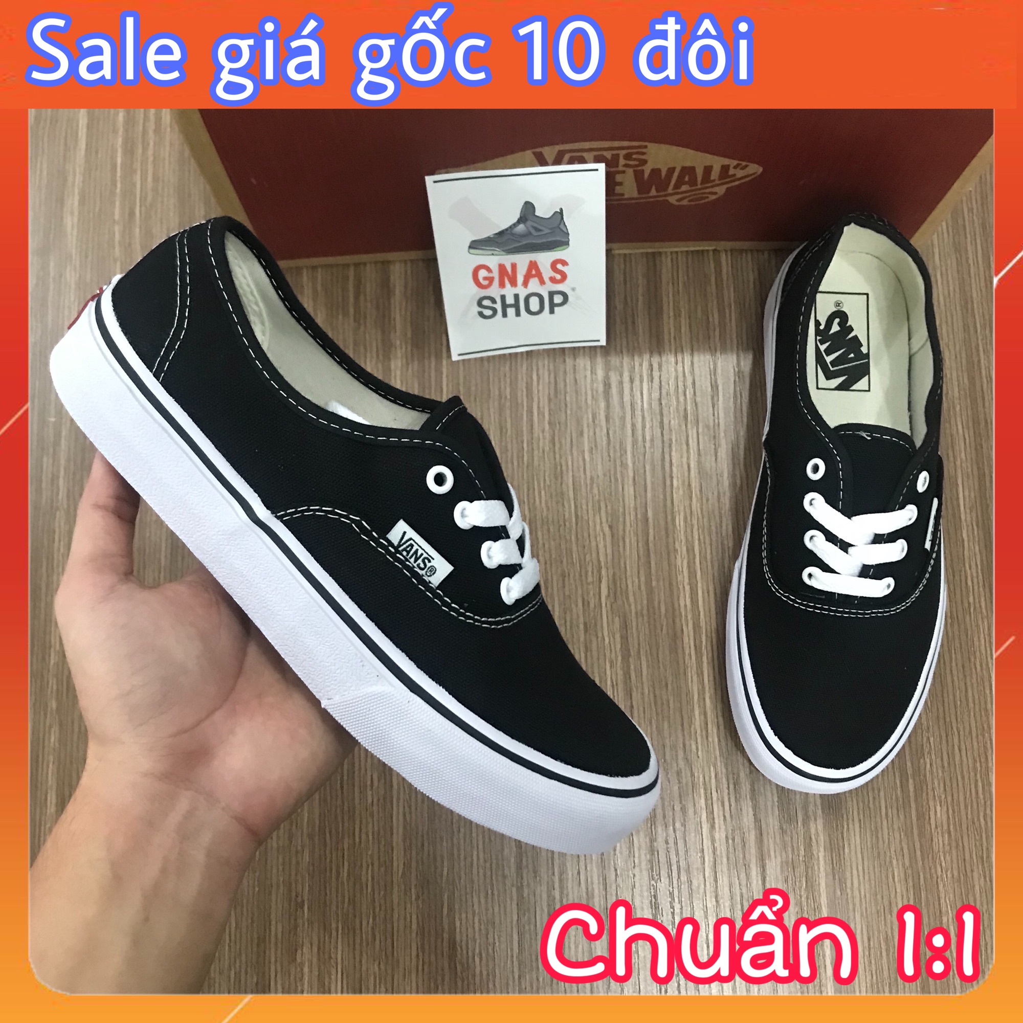 [HCM]Giày Vans Classic đen trắng chuẩn 11 - form rộng