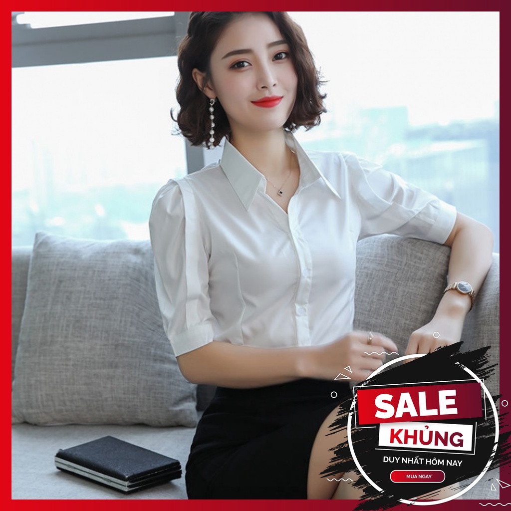 ÁO SƠ MI CÔNG SỞ NỮ TAY VIỀN KIỂU