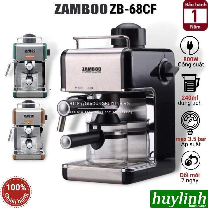 Máy pha cà phê gia đình zamboo zb-68cf - 800w - áp bơm 3.5 bar
